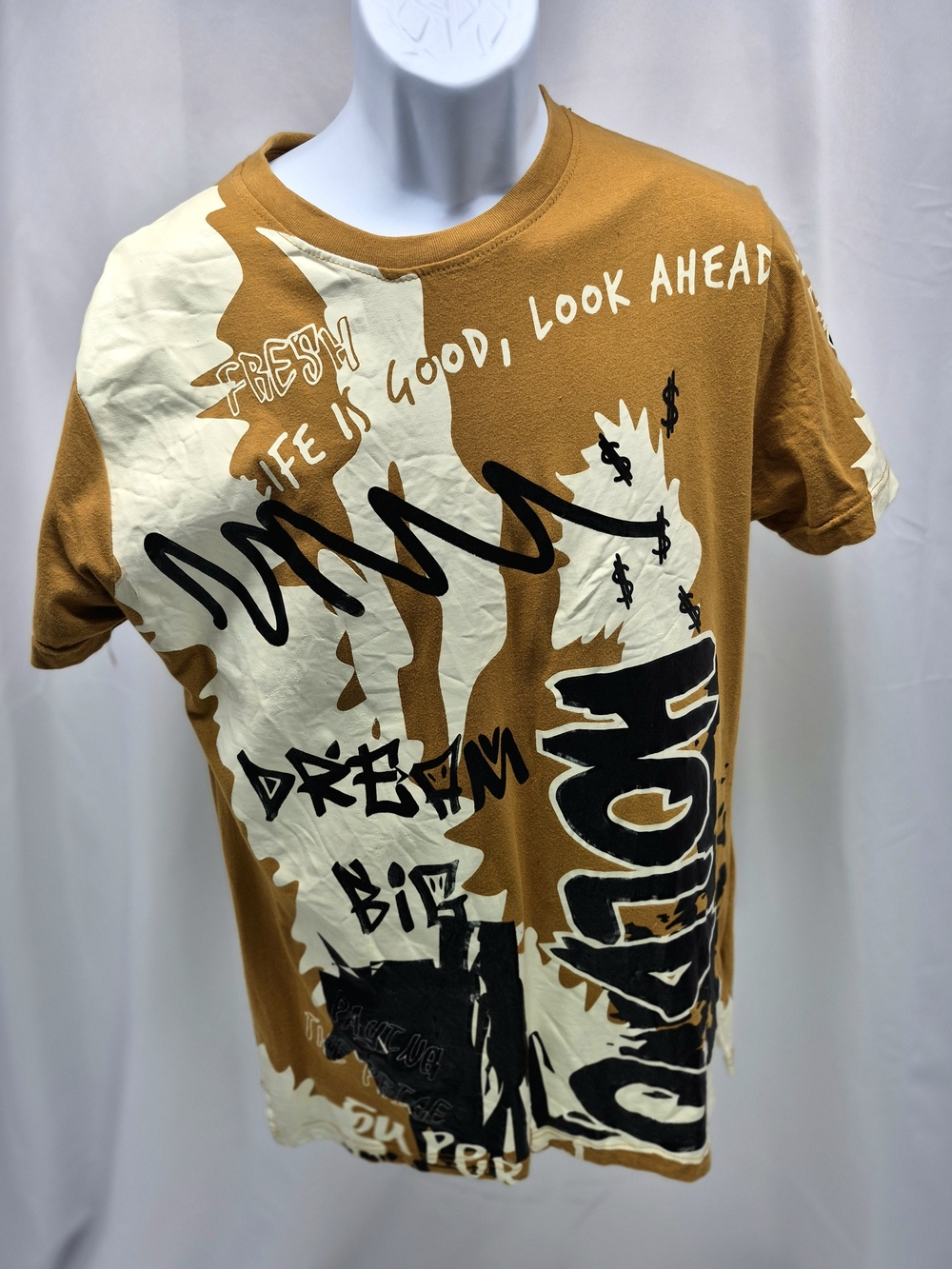 FWRD Denim Modern Timber All Over Graphic Streetwear Tee L. Rare Y2K Streetwear